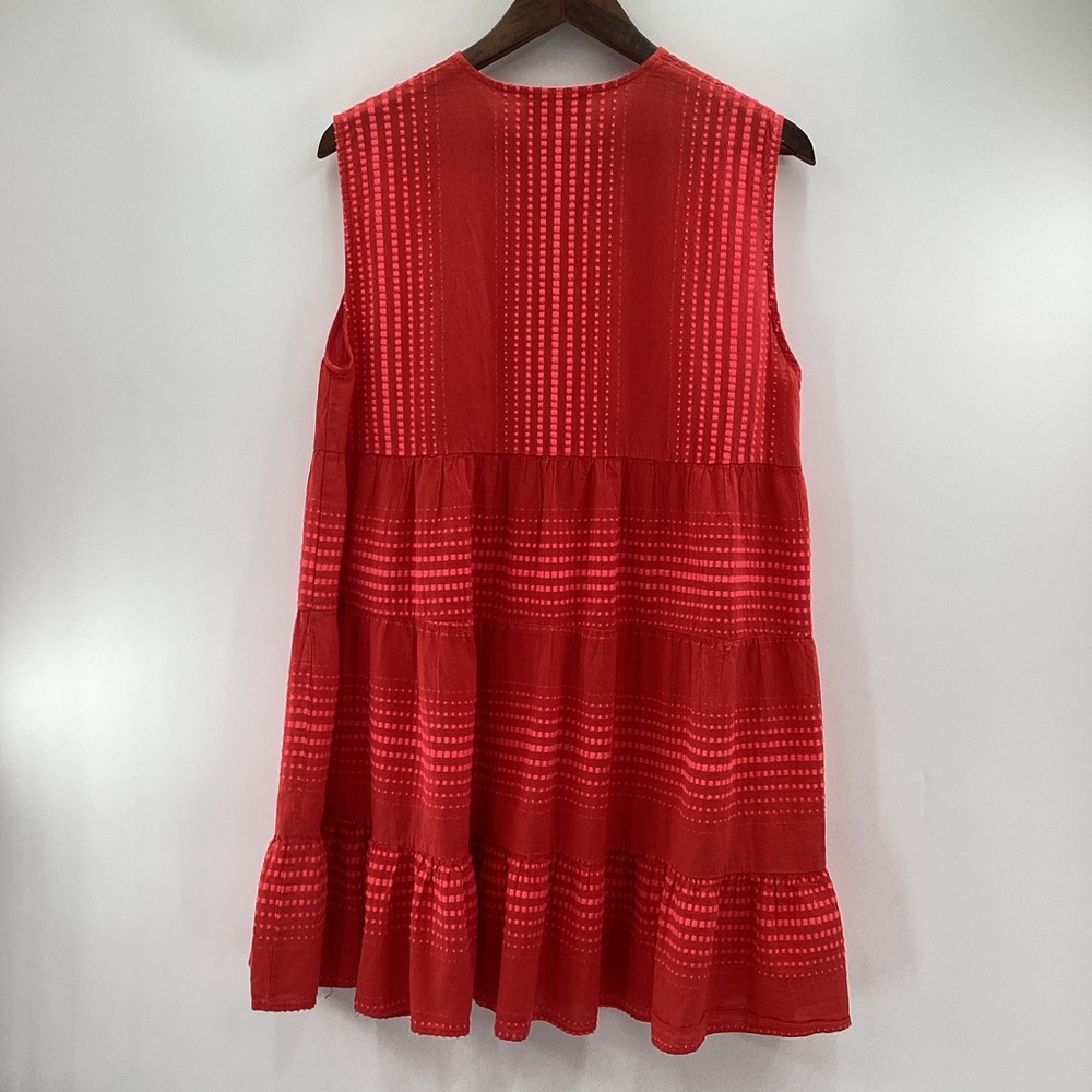 Woman’s Red Sleeveless Tiered Mini Dress - Picture 2 of 10